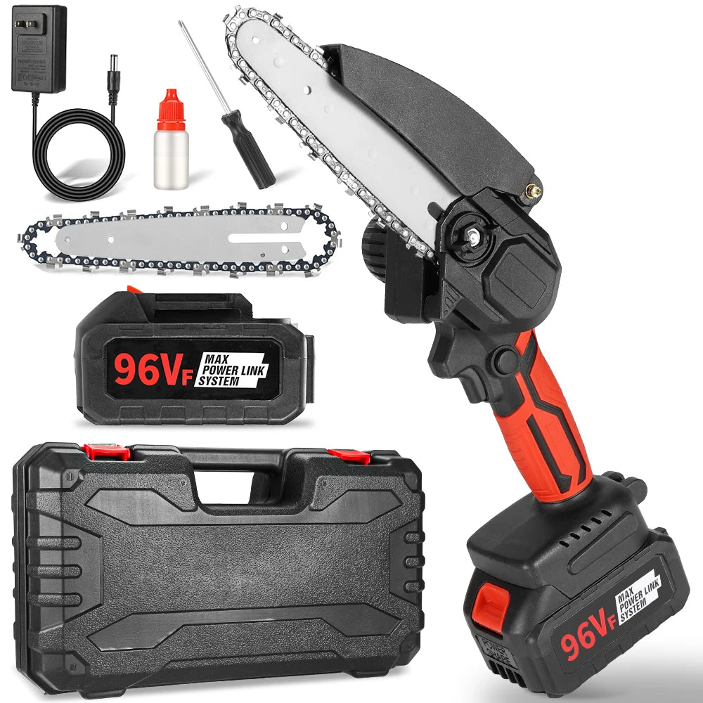 21V Mini Rechargeable Chainsaw - 6 Inch Wood Cutter