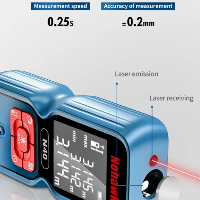 N40 Laser Distance Meter - 50m/120m Digital Measuring Tool