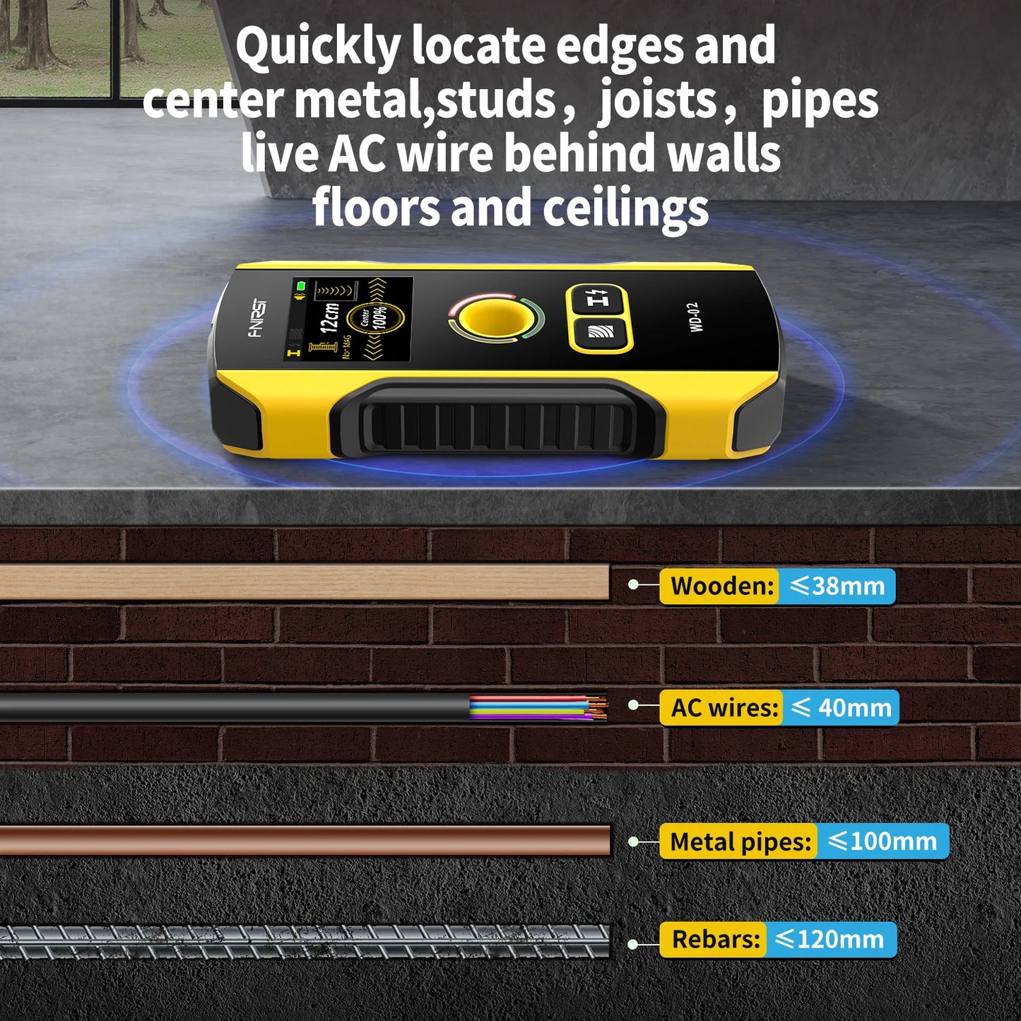 FNIRSI WD-02 Wall Scanner for Studs and Live Wires