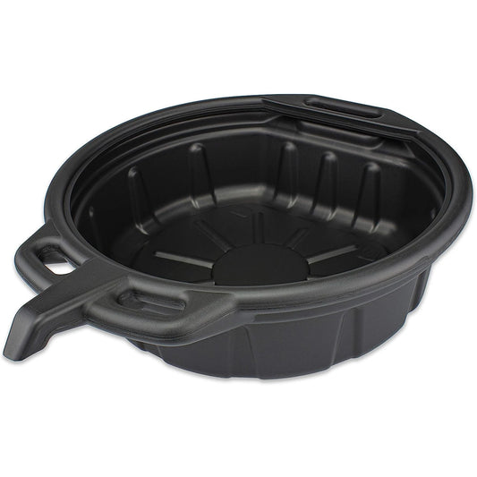 2 Gallon Oil Drain Pan - Anti-Splash Black Plastic