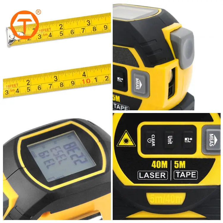 3-in-1 Laser Tape Measure with Digital Display