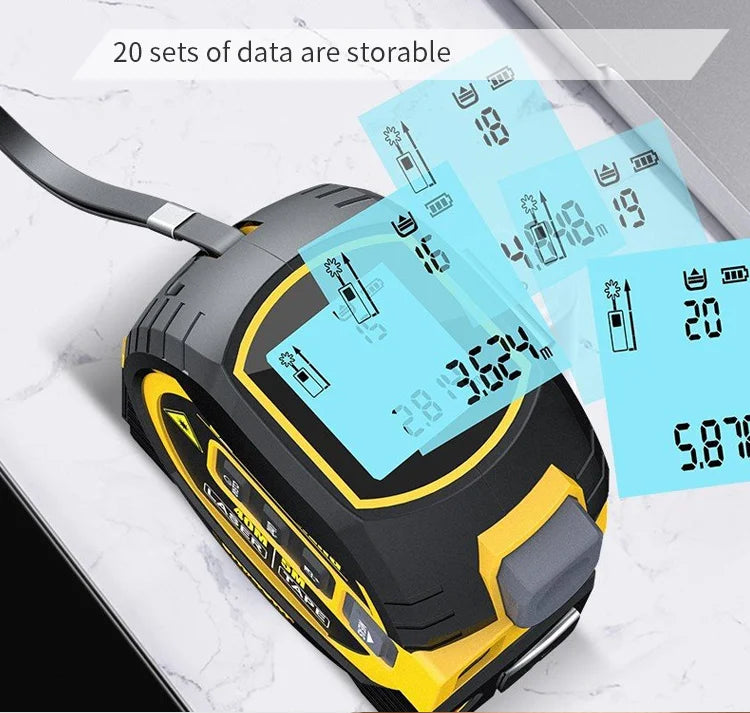 3-in-1 Laser Tape Measure with Digital Display