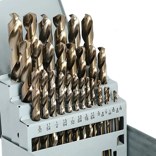 29-Piece Cobalt Drill Bit Set for Metal & Wood